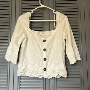 NWOT Zara TRF : Cream Colored Boho Crop - S/m